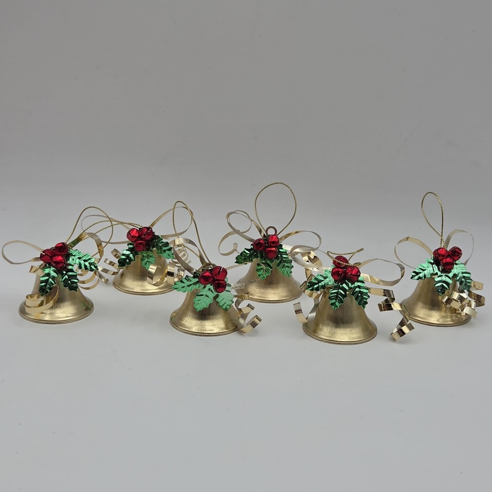 Lot of 6 Vintage Wonderland Traditions Bell Ornament